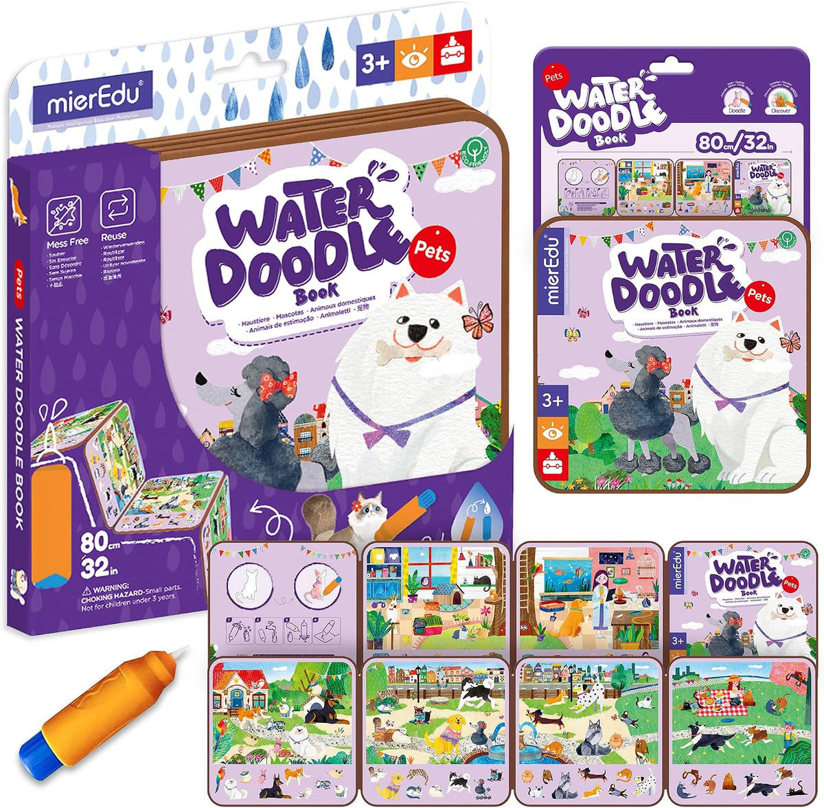 Libro da Colorare con Acqua Pets Riutilizzabile MierEdu