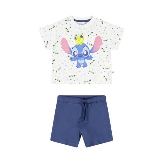 Completo Stitch Neonato - T-shirt e Bermuda in Cotone - MELBY
