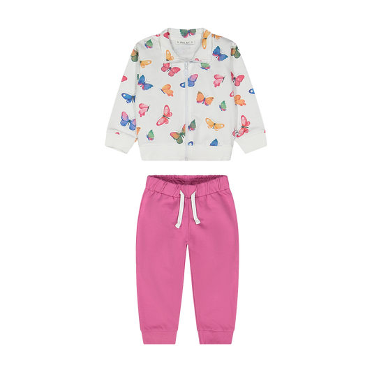 Completo Cotone Primaverile Farfalle Melby - Abbigliamento Bambina