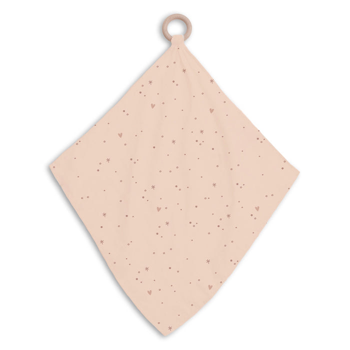 Doudou Neonato con Anello Dentizione in Legno - Mussola Cotone Organico