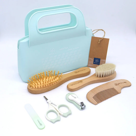 POCHETTE IN SILICONE CON KIT IGIENE VERDE ACQUA-MAMI - MIZU BABY