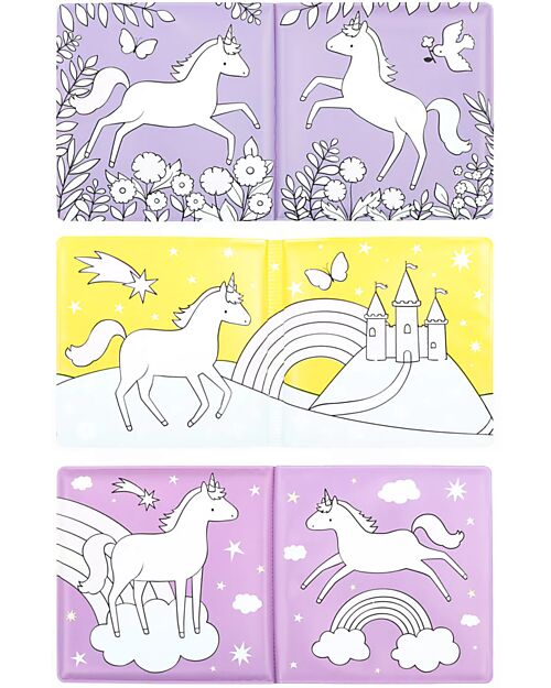 Gioco Libro da Bagno - Unicorn Dreams - Si Colora al Contatto con l'Acqua!