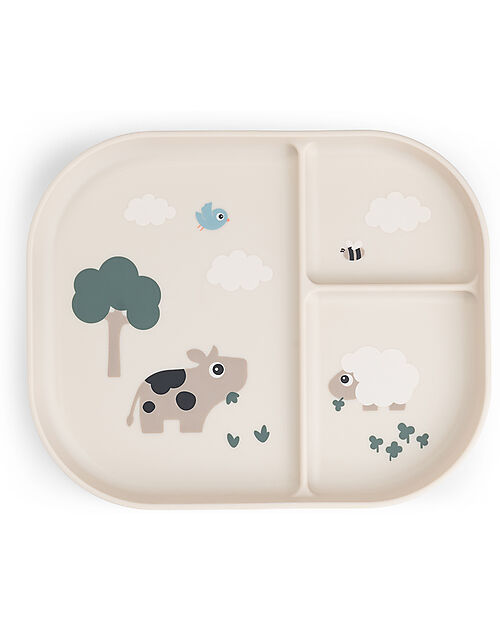 Piatto con Scomparti Tiny Farm - Sabbia - 100% PP Alimentare - DONE BY DEER