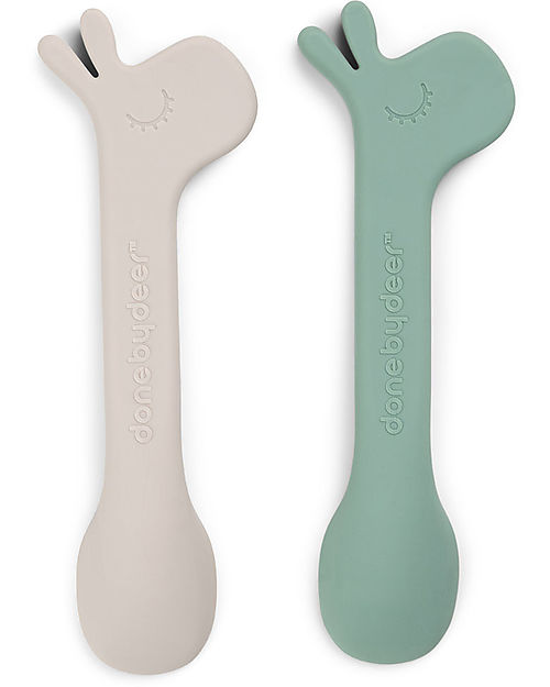Set 2 Cucchiai in Silicone per Bambini - Lalee - Verde - done by deer