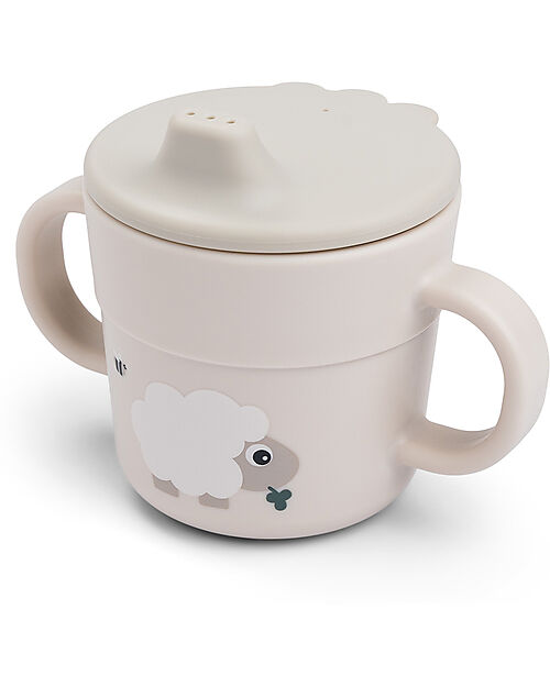 Tazza con Beccuccio e Manici - Tiny Farm - Sabbia - 100% Silicone Alimentare - done by deer