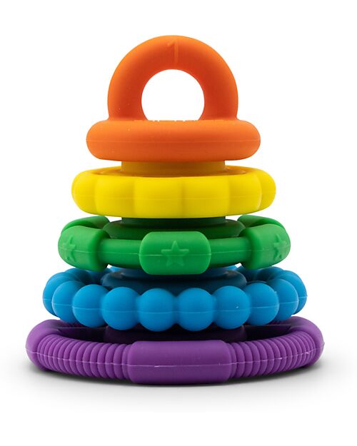 GIOCO IMPILABILE E MASSAGGIAGENGIVE SILICONE -ARCOBALENO - JELLYSTONE