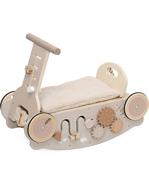 3 in 1 Dondolo Girello e Macchina - Nocciola - Legno FSC - 2+ Anni