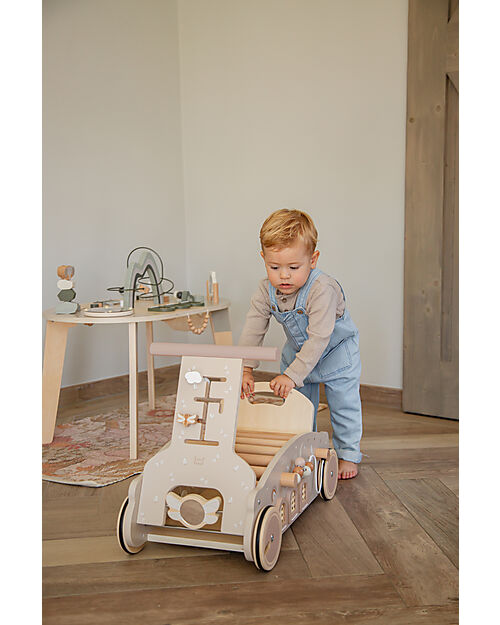 3 in 1 Dondolo Girello e Macchina - Nocciola - Legno FSC - 2+ Anni