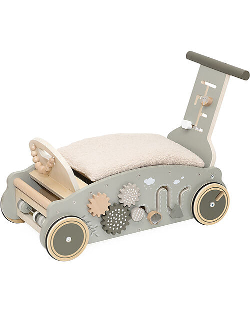 Dondolo Girello Macchina 3 in 1 Oliva Label Label - Legno FSC 2+ Anni