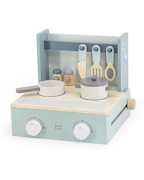 Mini Cucina Pieghevole Legno Verde Label Label - Faggio FSC 3+ Anni