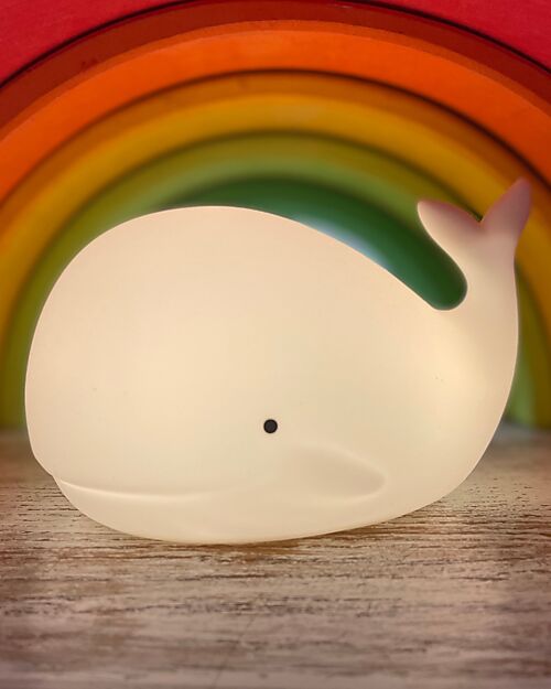 Luce da Notte Balena in Morbido Silicone - Bianco - Con Telecomando