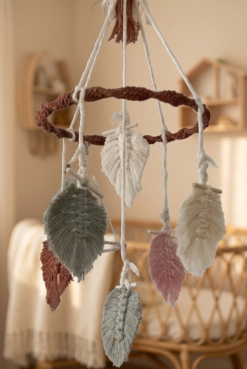 Giostrina da Appendere con Foglie in Stile Boho