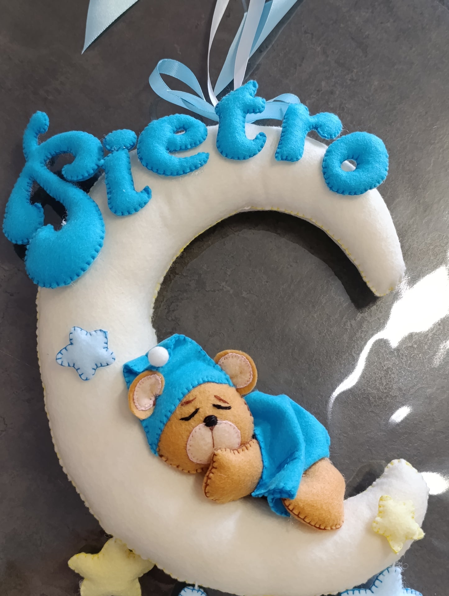 Fiocco nascita personalizzato handmade