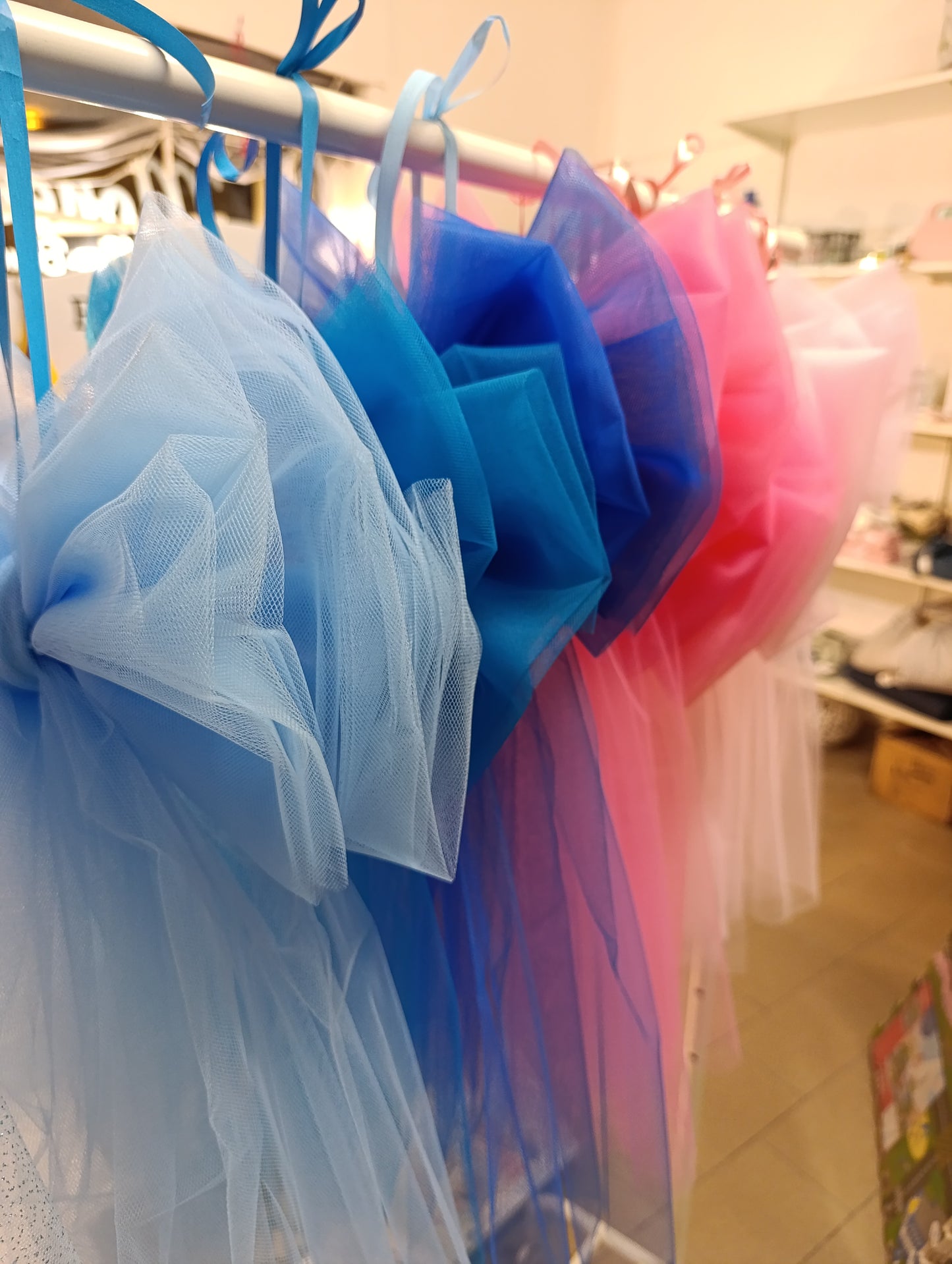 Fiocco doppio basico in tulle colori assortiti