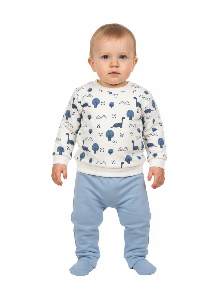 Tutina 2 Pezzi Cotone Organico Dinosauro Babybol - Set Completo Bambino