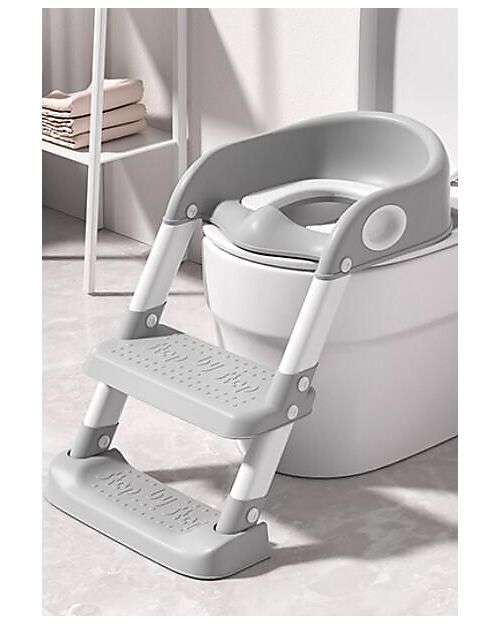Riduttore WC con Scaletta - Grigio - Antiscivolo - tryco baby